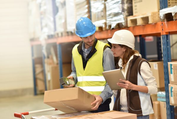 Warehouse Managers Checking Stock Levels